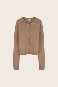 Lidia Button Cardigan | Camel Club Melange