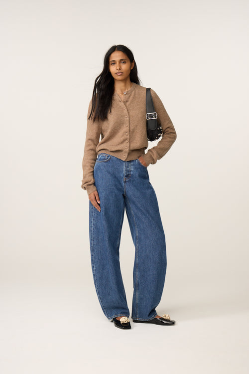 Lidia Button Cardigan | Camel Club Melange