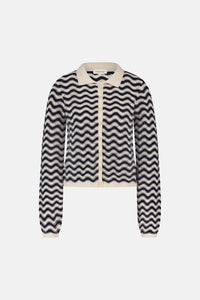 Caro Crochet Cardigan Long Sleeve | After Midnight Blue