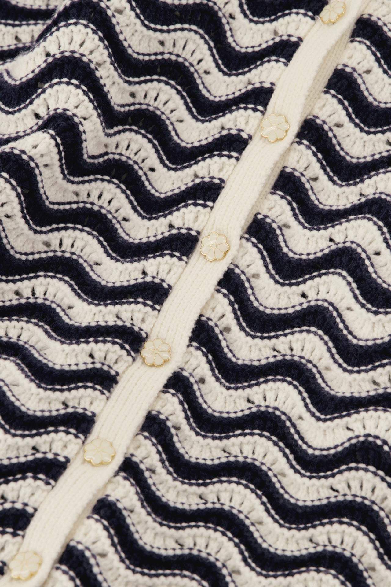 Caro Crochet Cardigan Long Sleeve | After Midnight Blue