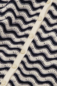 Caro Crochet Cardigan Long Sleeve | After Midnight Blue