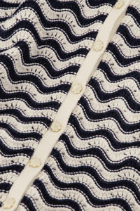 Caro Crochet Cardigan Long Sleeve | After Midnight Blue