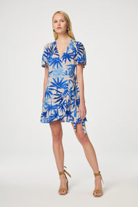 Archana Short Butterfly Dress | Warm white/Greco Blu