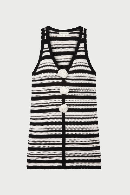 Paulina Dress | Cosy White/Black