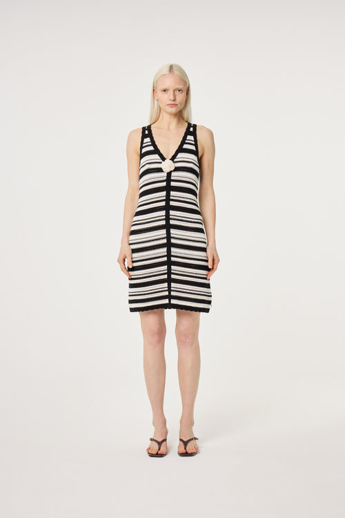 Paulina Dress | Cosy White/Black