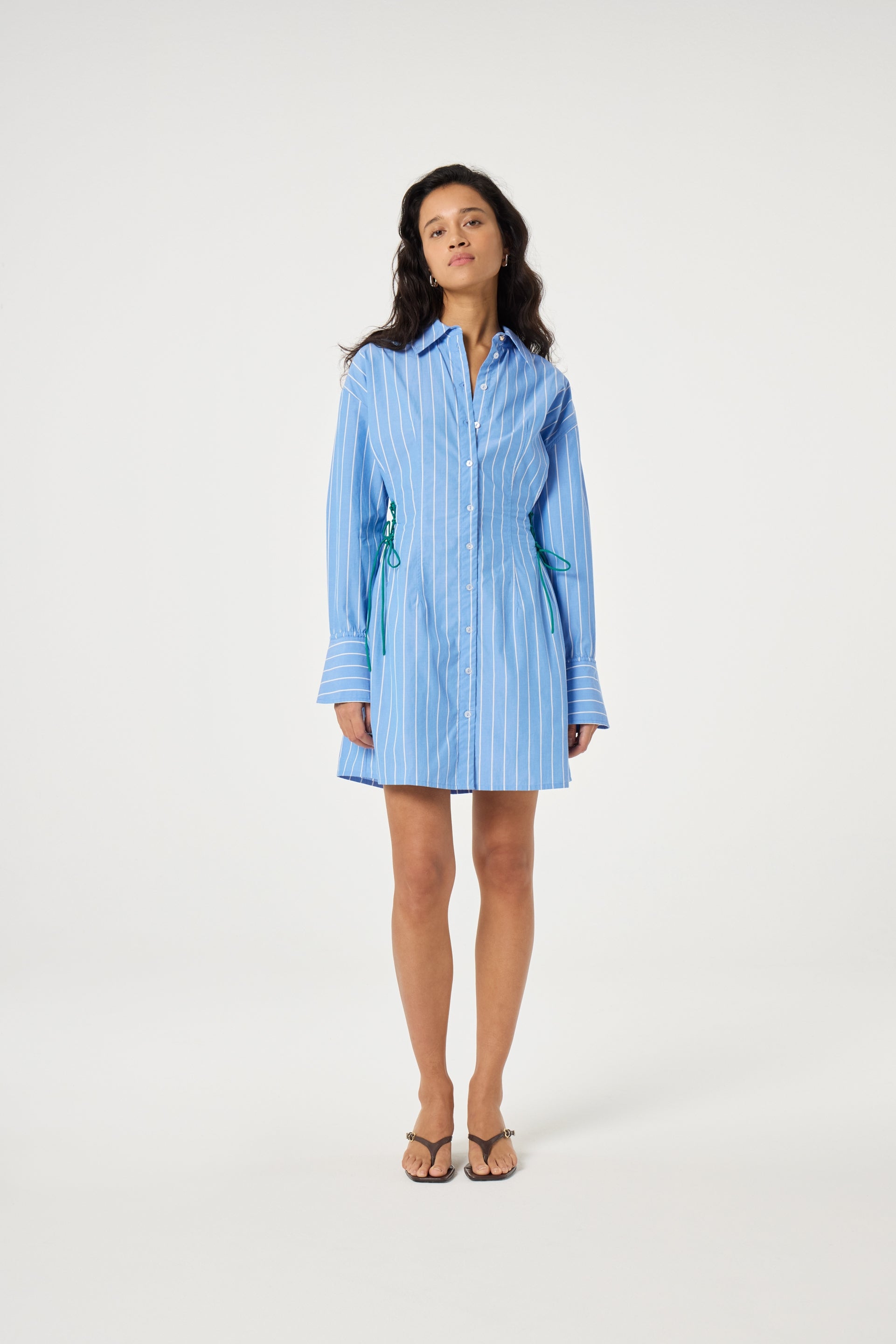Coletta Blue Stripe Dress | Marina Blue/Cosy White – Fabienne Chapot