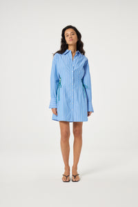 Coletta Blue Stripe Dress | Marina Blue/Cosy White