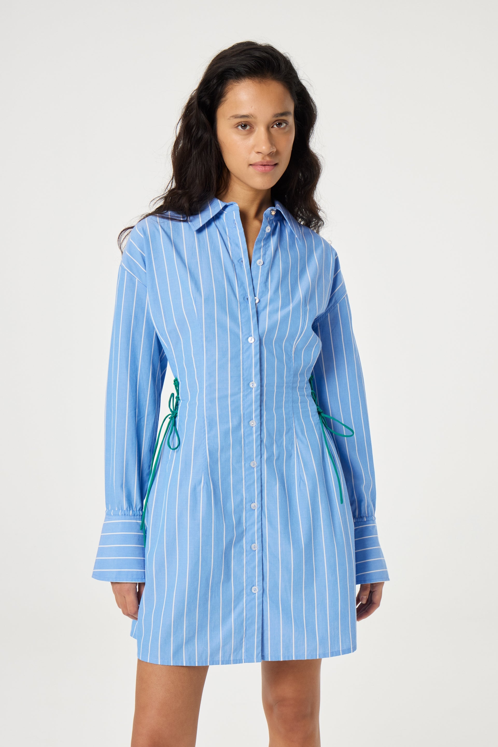 Coletta Blue Stripe Dress | Marina Blue/Cosy White