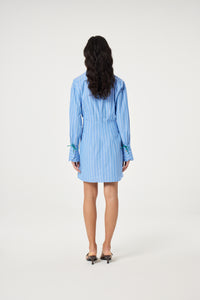 Coletta Blue Stripe Dress | Marina Blue/Cosy White