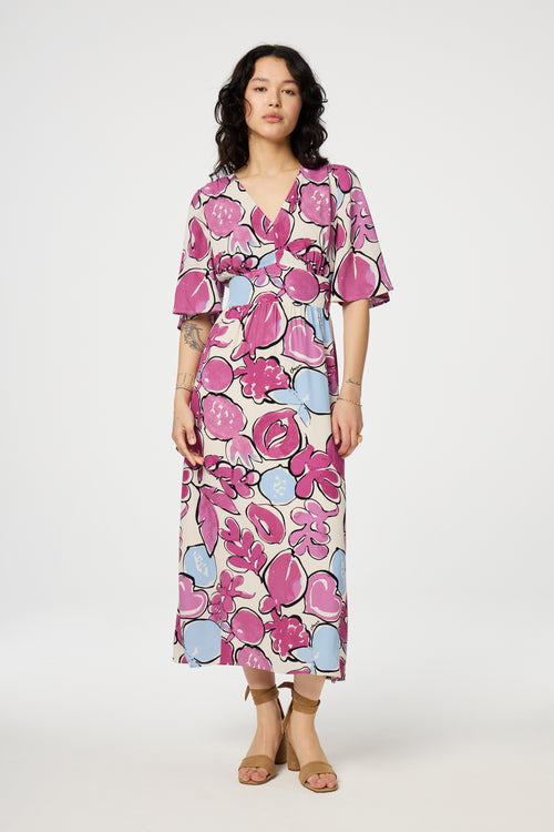 Jonne Dress | Warm White/Plum Part