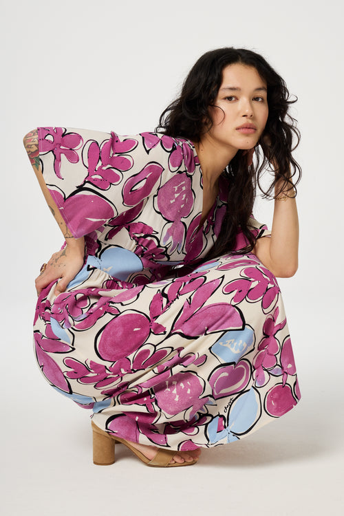 Jonne Dress | Warm White/Plum Part