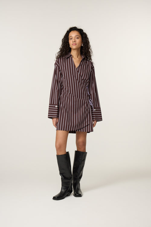 Nova Dress | Brown/Pink Candy