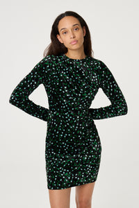 Verolin Dress | Black/Winter Greens