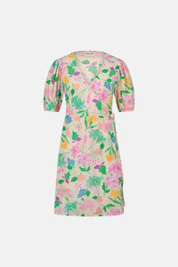 Cleo Wrap Dress | Warm White/Green Glo