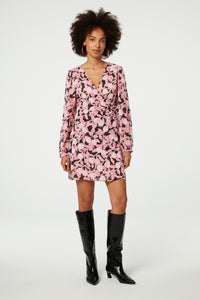 Nia Short Dress | Black/Pink Rodeo