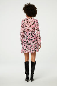 Nia Short Dress | Black/Pink Rodeo