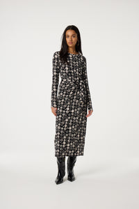 Lilo Midi Dress | Black/Creme Brulee