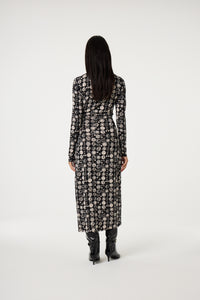 Lilo Midi Dress | Black/Creme Brulee