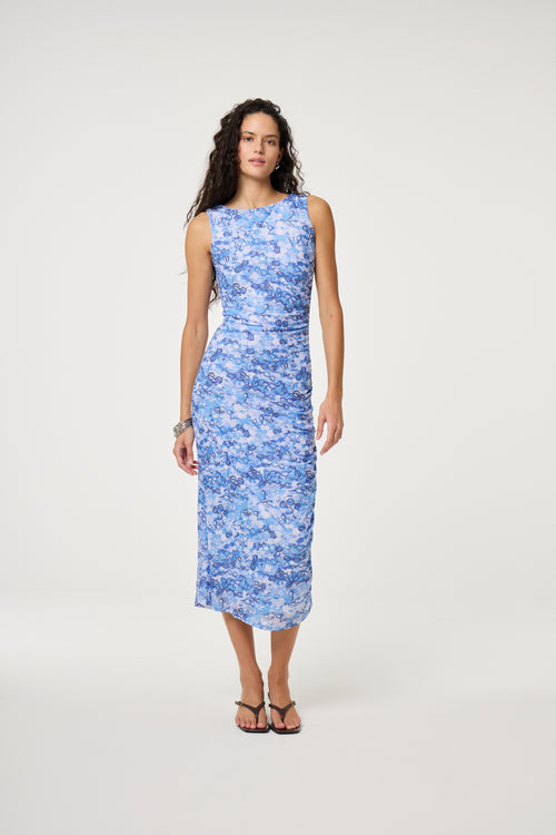Zina dress | Blue/Cosy White