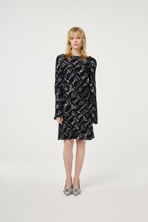 Syllian Dress | Black/Dark Silver