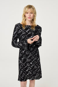 Syllian Dress | Black/Dark Silver