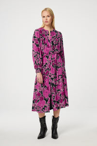 Willa Dress | Black/Raspberry