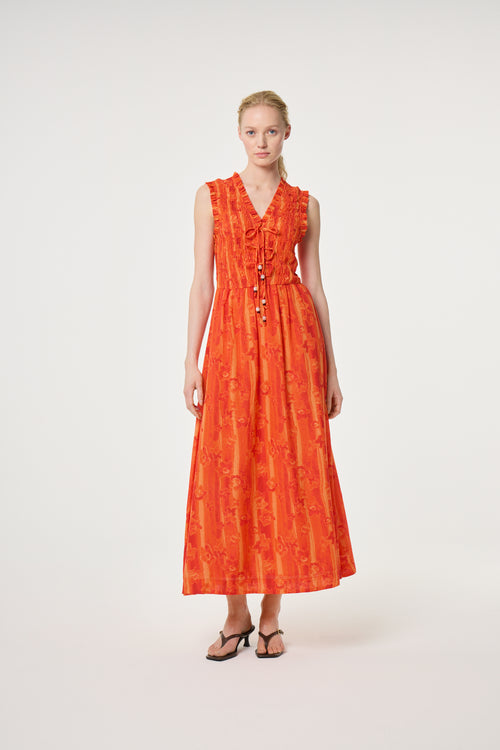 Elou Dress | Orange/Orange
