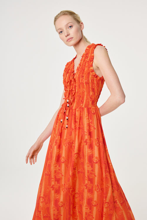 Elou Dress | Orange/Orange
