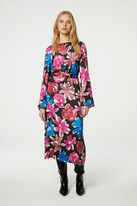 Darina Dress | Black/Bright Blue