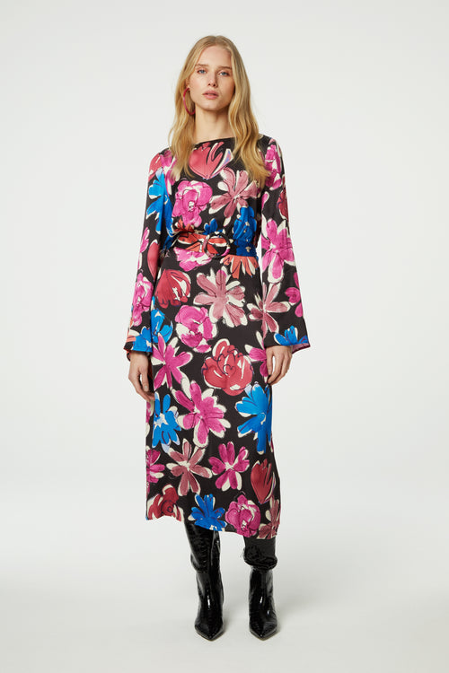 Darina Dress | Black/Bright Blue