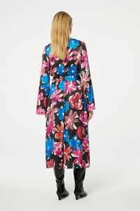 Darina Dress | Black/Bright Blue