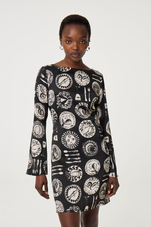 Emile Dress | Black/Creme Brulee
