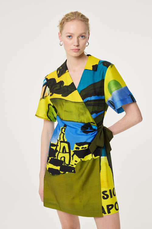 Roja Dress | Yellow/Blue