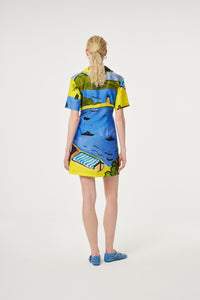 Roja Dress | Yellow/Blue