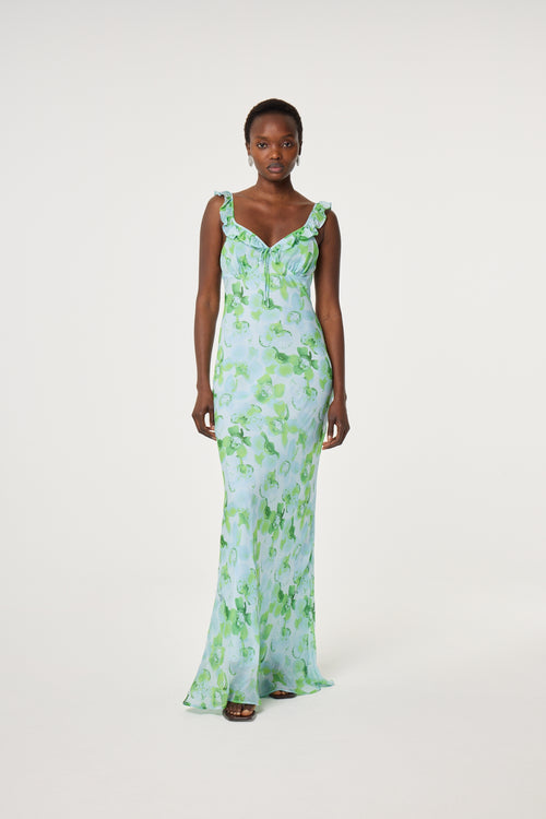 Josine Dress | Light Blue/Green