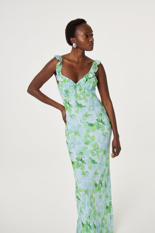 Josine Dress | Light Blue/Green