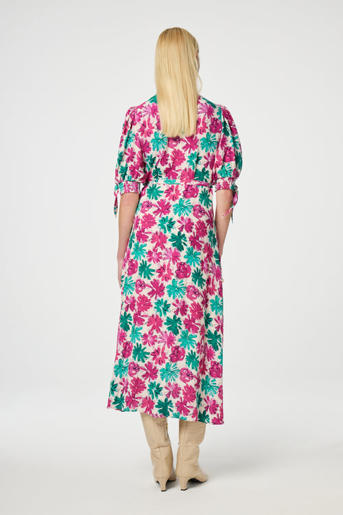 Hannah Dress | Warm white/Plum Part
