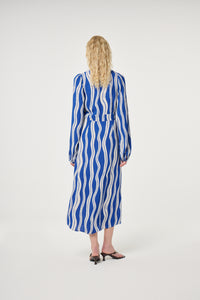 Ana Dress | Cosy White/Cobalt
