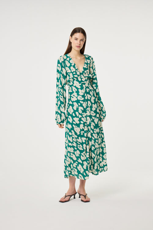 Ana Dress | Evergreen/Cosy White
