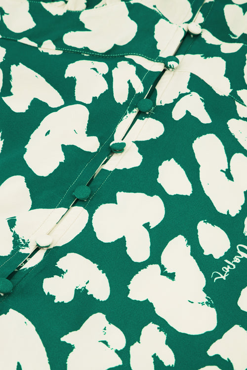 Ana Dress | Evergreen/Cosy White
