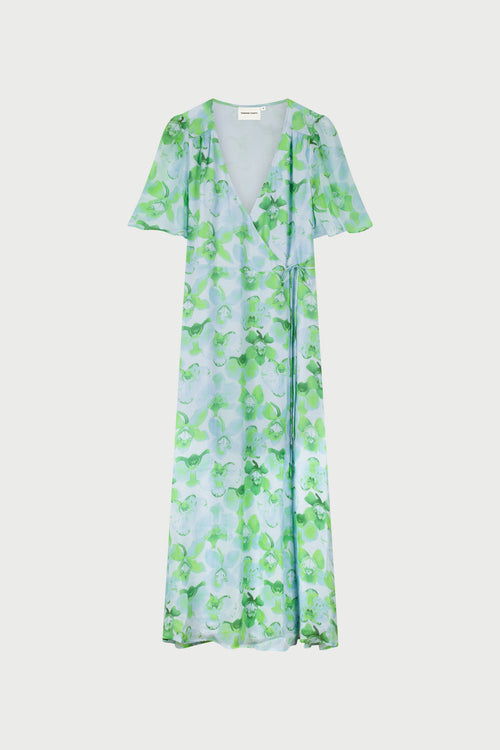 Denise Dress | Light Blue/Green