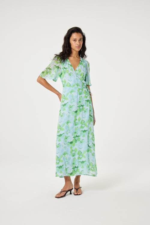 Denise Dress | Light Blue/Green