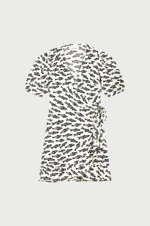 Ariel Dress | Cosy White/Black