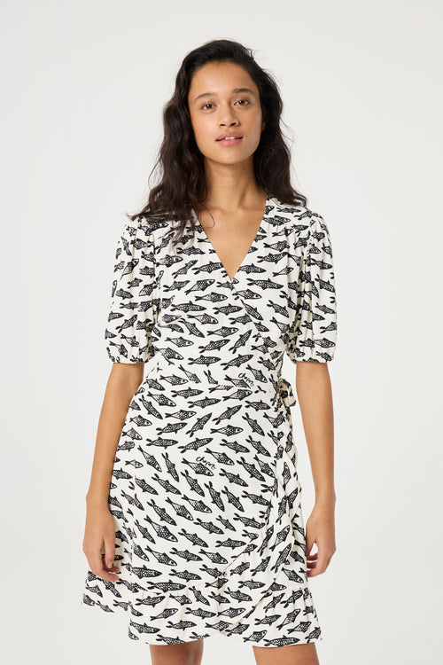 Ariel Dress | Cosy White/Black