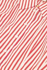 Coletta Red Shirt Stripe Dress | Cosy White/Tangerine Tango