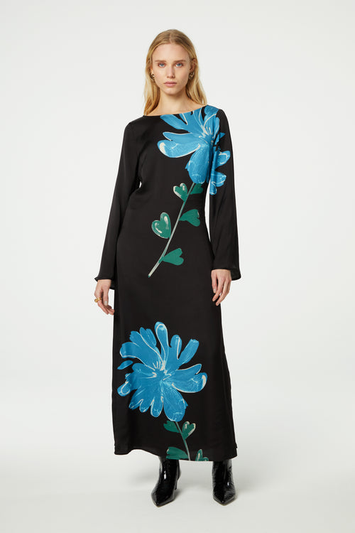 Shika Dress | Black/Venus Blue