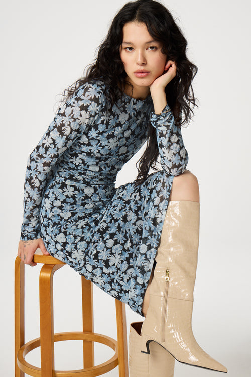 Zila Dress | Black/Bright Blue