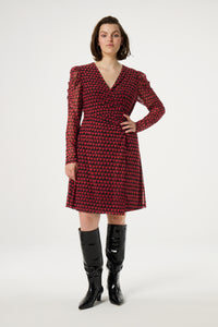 Flake Dress | Black/Cerise Red