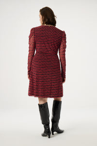 Flake Dress | Black/Cerise Red