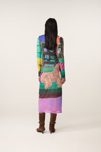 Ashley Dress | Deep Purple/Mandarin Orange